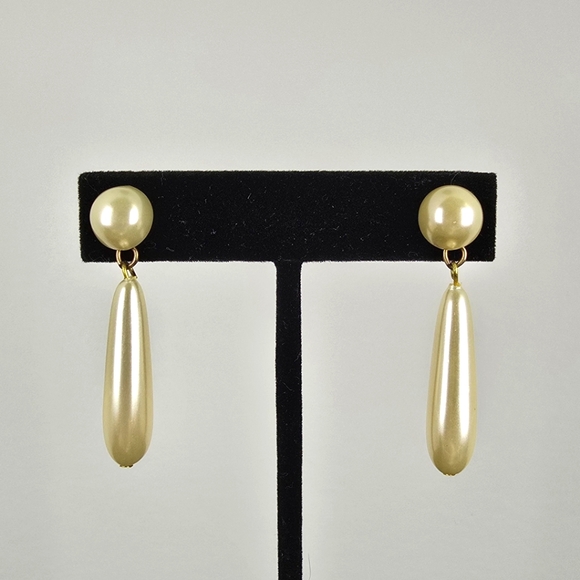 Faux Pearl Drop Earrings - Picture 1 of 3